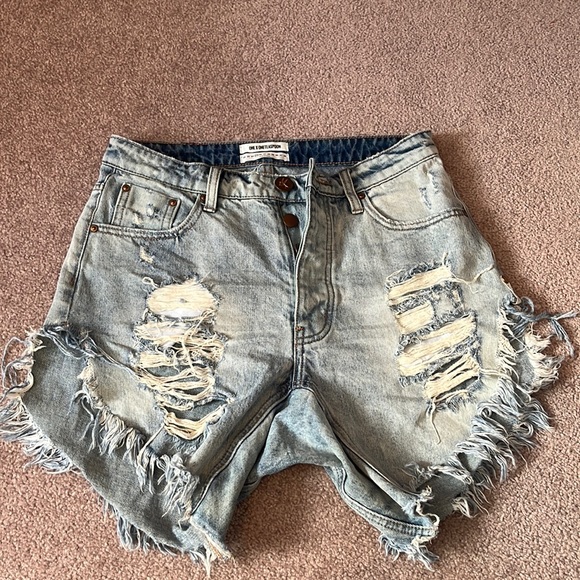 One teaspoon denim baggy ripped shorts - Picture 1 of 4